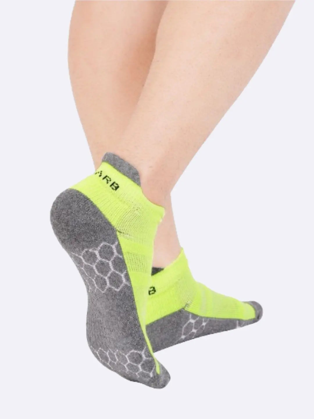Close-up of moisture-wicking sports socks drying sweat during exercise.