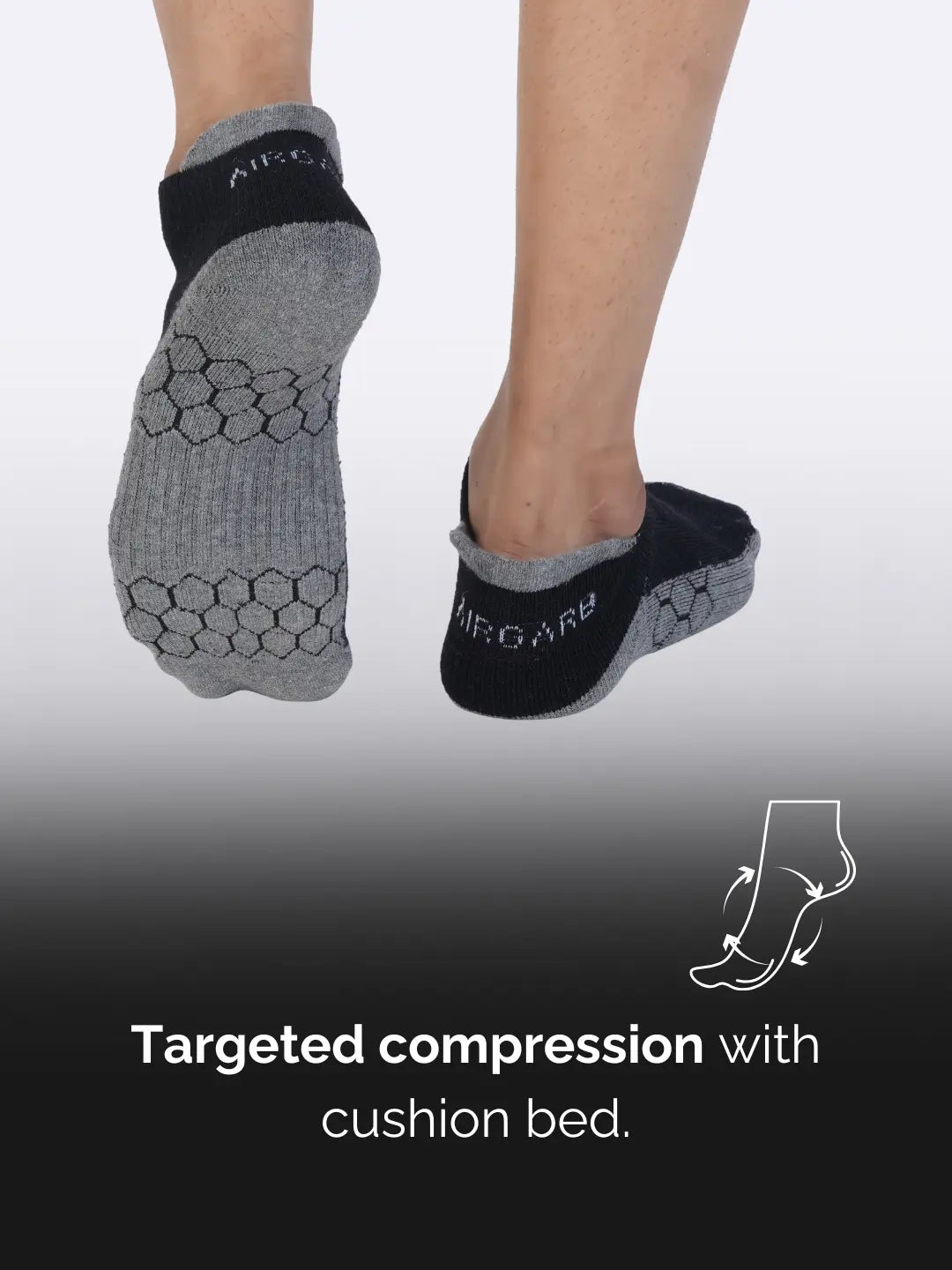 Athlete in breathable sports socks performing high-intensity training.