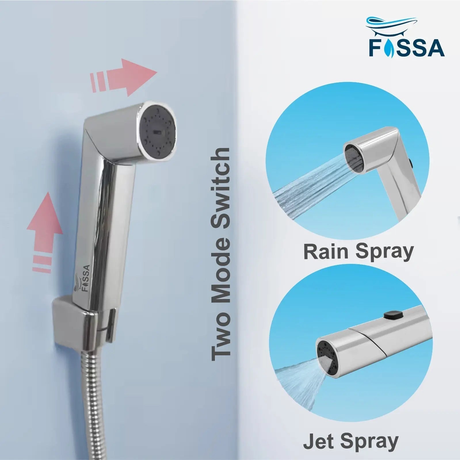 Fossa Dream Health Faucet Bidet Sprayer for Toilet, Handheld Sprayer Cloth Diaper Sprayer Set - ABS (Chrome Finish) | (With Hose Pipe & Hook)-2