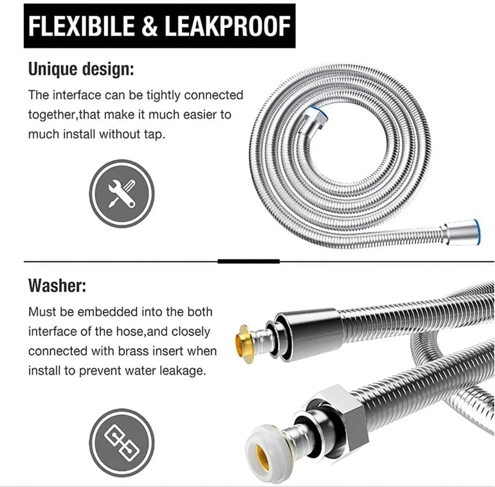 Fossa Dream Health Faucet Bidet Sprayer for Toilet, Handheld Sprayer Cloth Diaper Sprayer Set - ABS (Chrome Finish) | (With Hose Pipe & Hook)-3