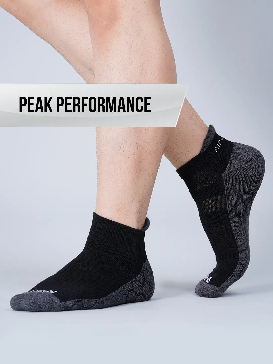 Pro+ PowerFit Athlete-Grade Performance Compression Sports Socks – Ankle Length – Pack of 3 Black-3